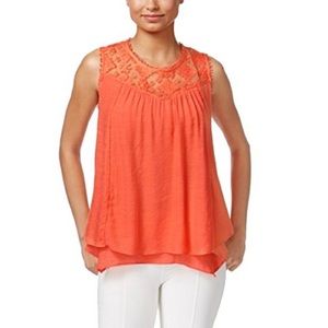 JohnPaulRichard Layered Illusion Blouse Coral size Medium